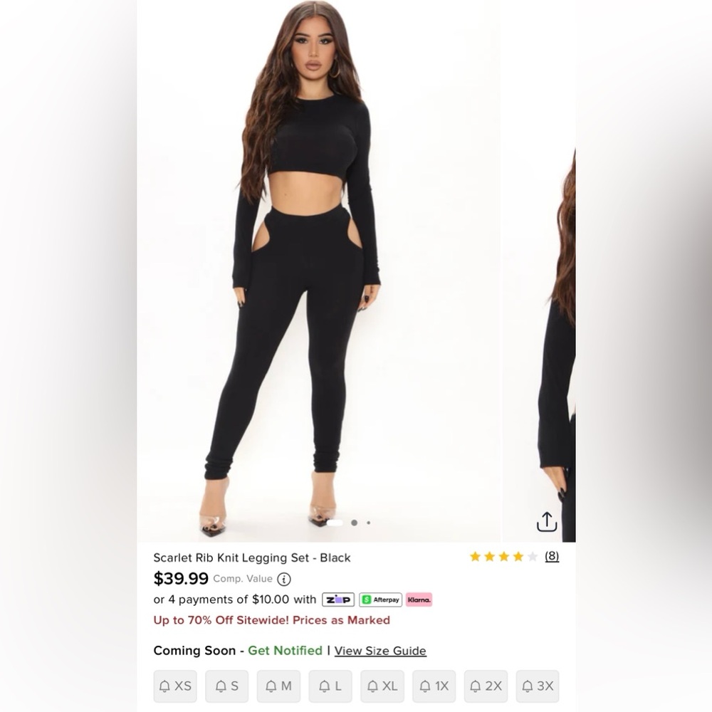 Scarlet Rib Knit Legging Set - Black
